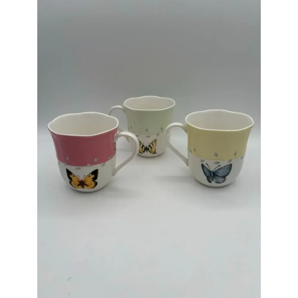 Lenox Set of 3 Butterfly Meadow Coffee Cups